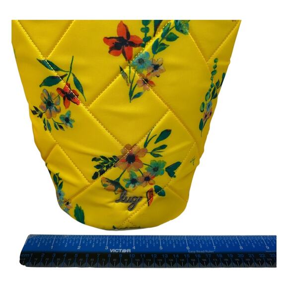 Lug Color Joy Tumbler Bag Bouquet Yellow Floral Travel Toiletry Artist Supply - Picture 12 of 15